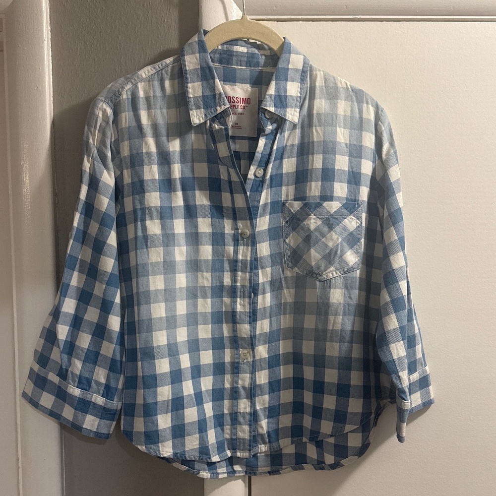 Blue & White Checkered Mossimo Top